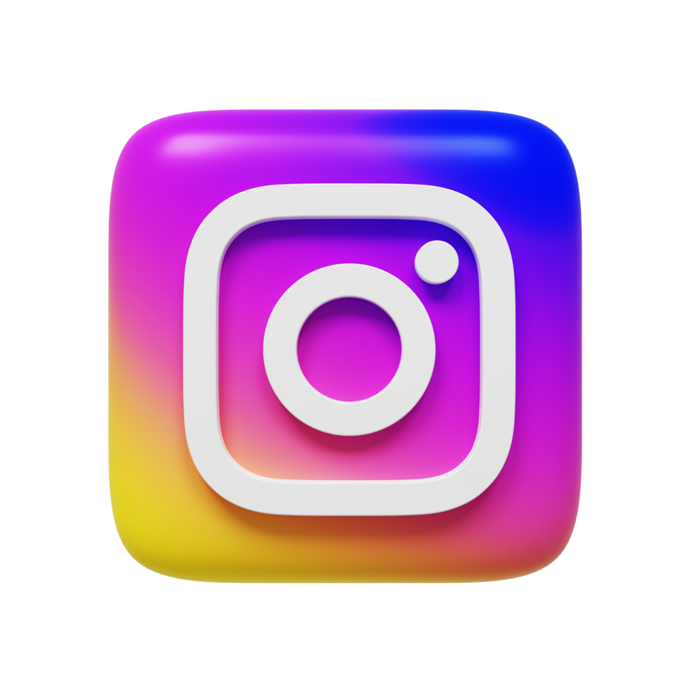 concept of social networks instagram icon 3d render free png 2